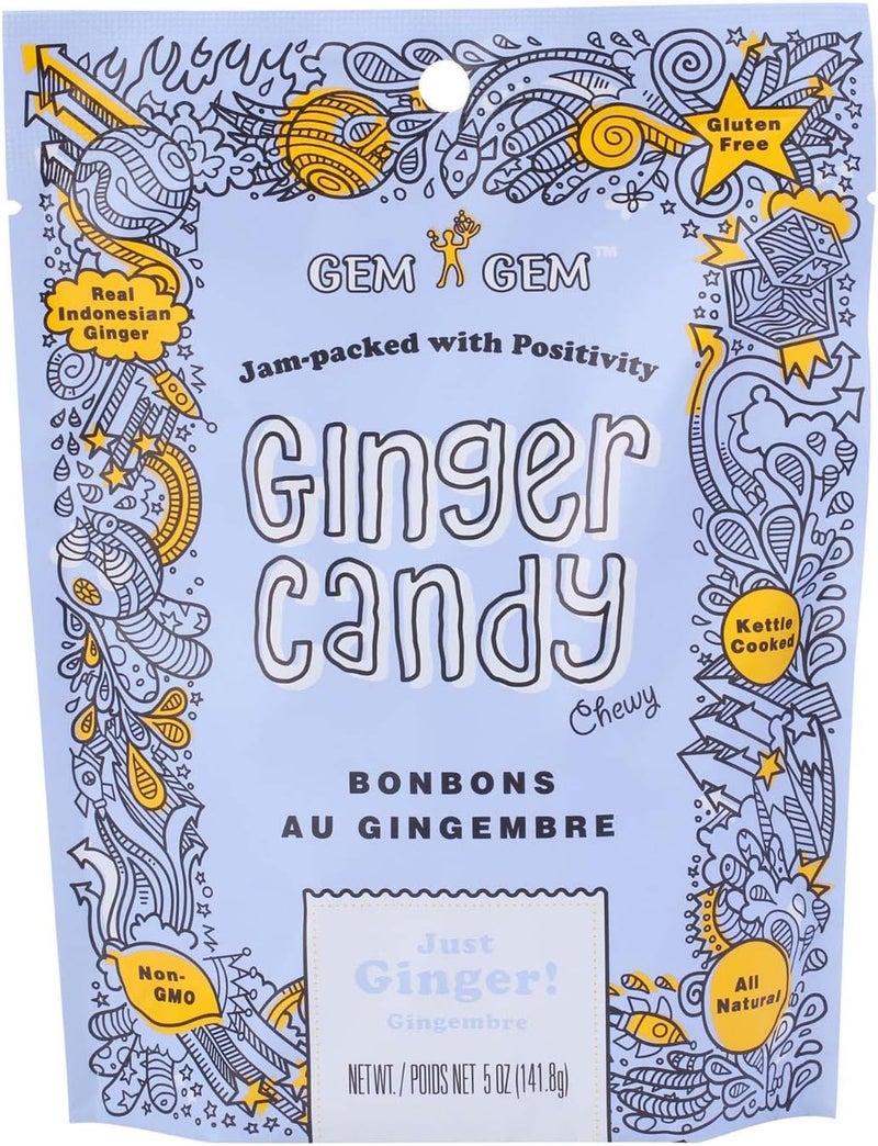 Gem Gem Ginger Candy Chewy Ginger Chews (Original, 5.0oz, Pack of 1) - Image 1